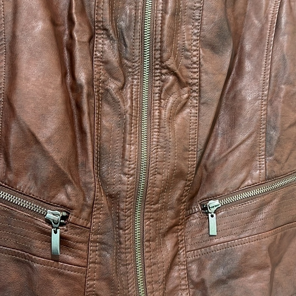 Bernardo Women's Brown Cafe Racer Motorcycle Jacket Size Large - Picture 2 of 6